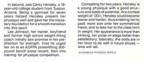 Women's Physique World article